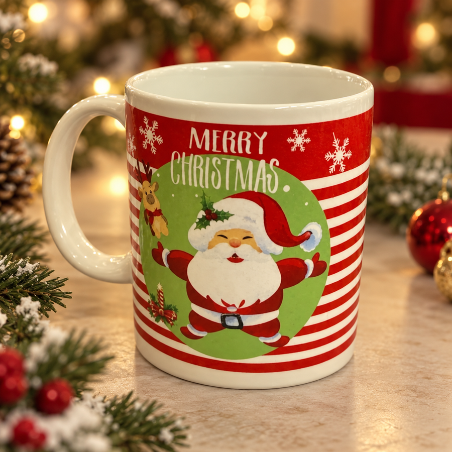 Christmas mug santa stripes