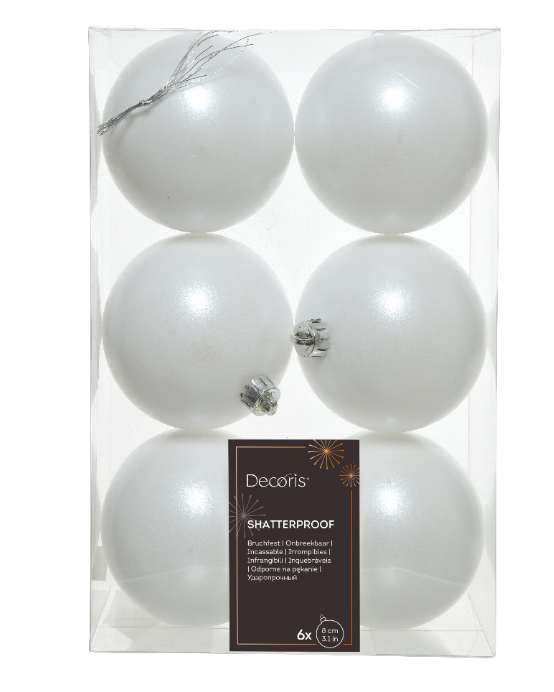 Bubble shatterproof Winter white 8 cm