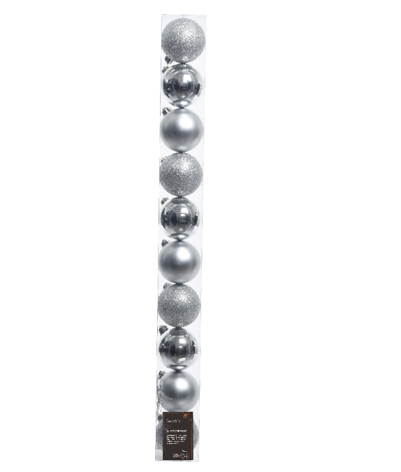 Bubble shatterproof silver mix 6 cm