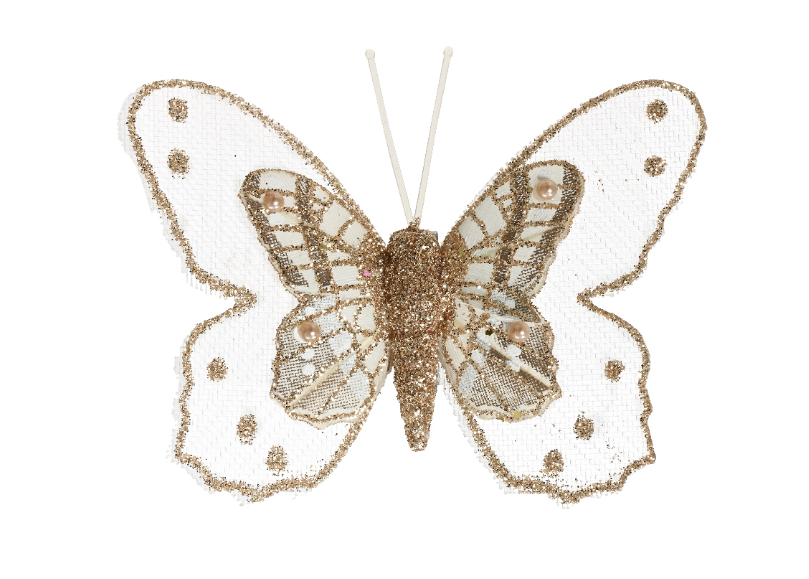 Butterfly organza glitter on clip