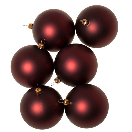 8cm/6pcs Ball burgendy red pack