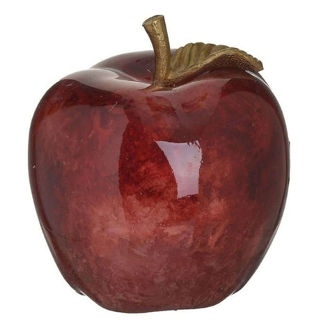 RESIN APPLE BURGUNDY RED/GOLDEN