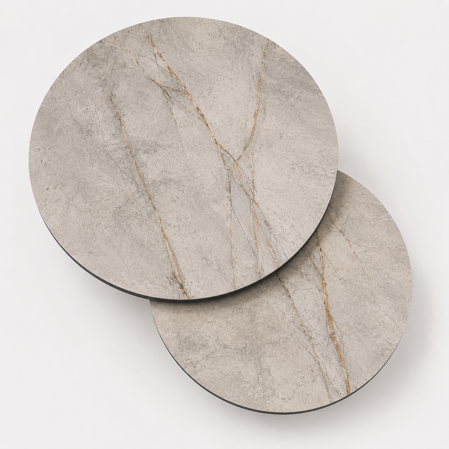 Grey/ golden porcelain coffee table