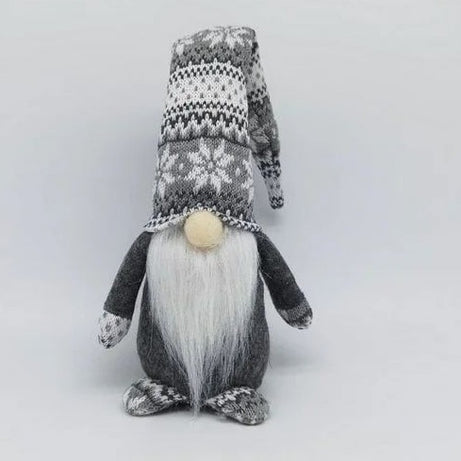 Grey stuffed santa claus