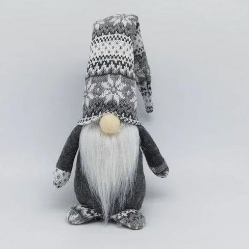 Grey stuffed santa claus