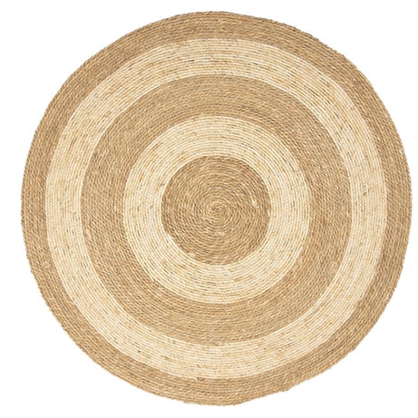 Beige Seagrass Round Carpet Tapestry 1