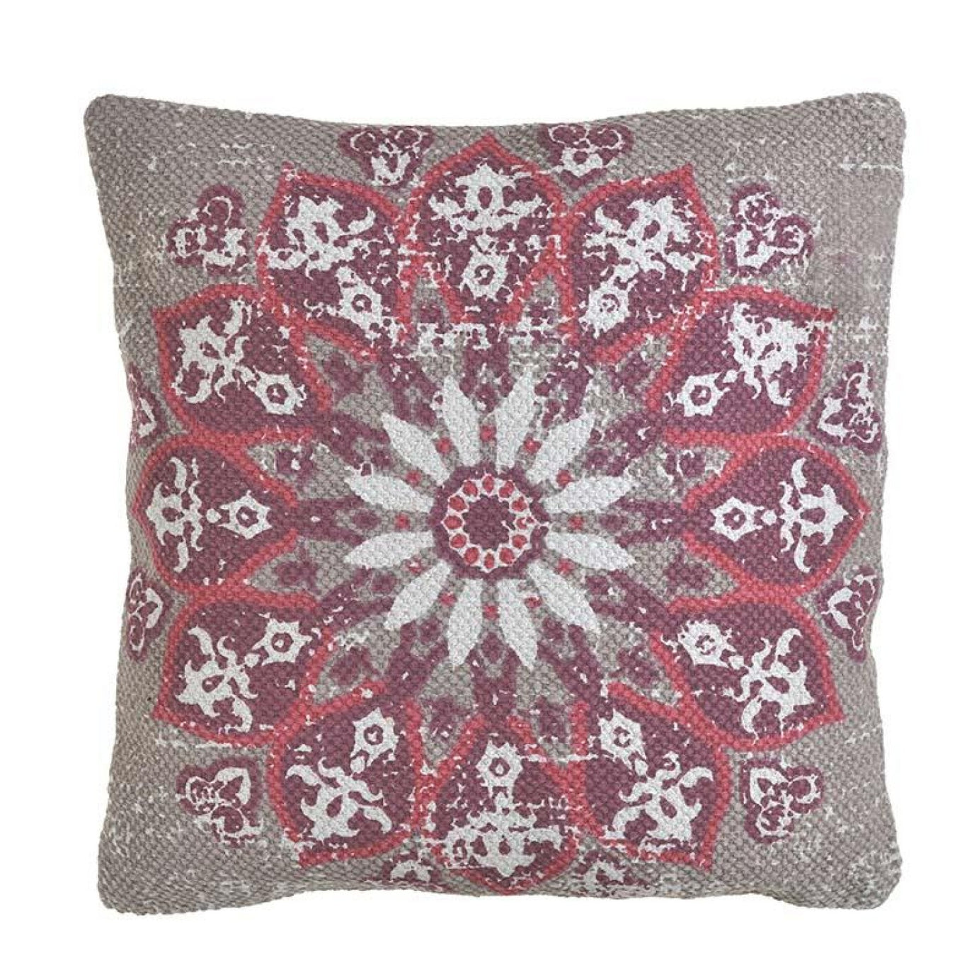 Cotton cushion ( Grey/Red )