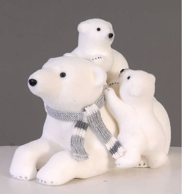 Polar Bear with Cub Figurine – 26cm