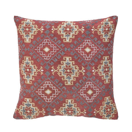 FABRIC CUSHION RED/YELLOW