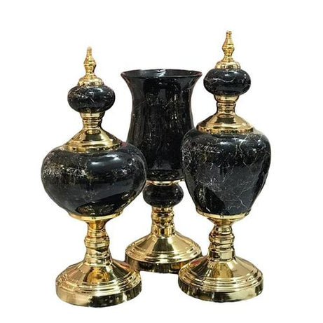 Ceramic golden/black vases