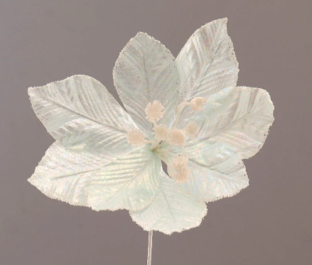 Teal Poinsettia Pick – 32cm