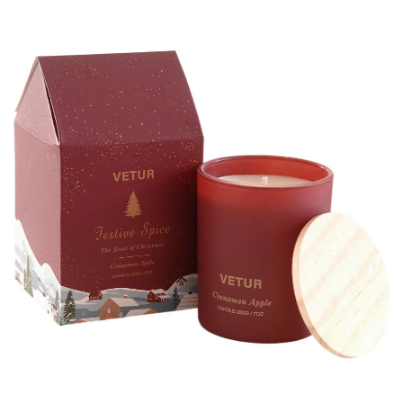 Cinnamon & Apple Soy Candle with Gift Box – 200g