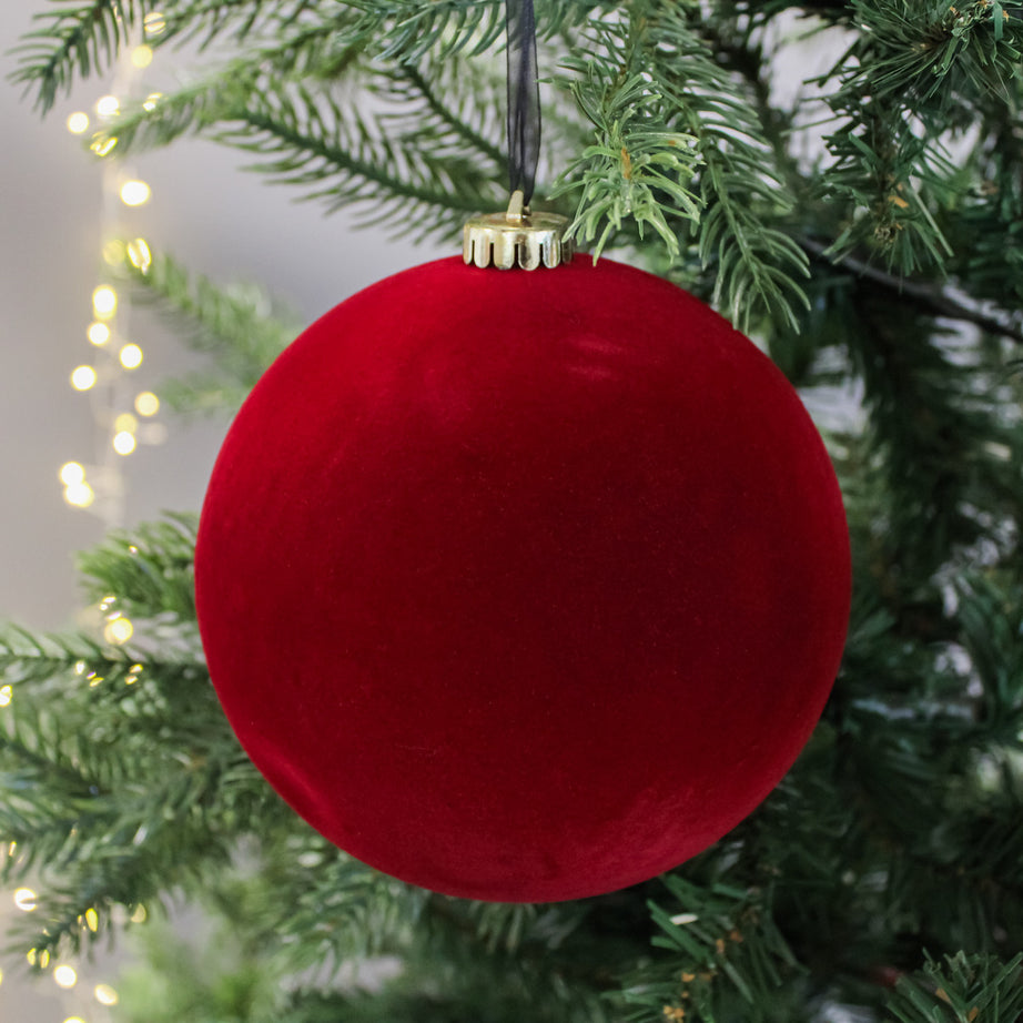 15cm ball Red Burgundy velvet