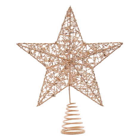 Gold Glitter Tree Top Star – 34cm