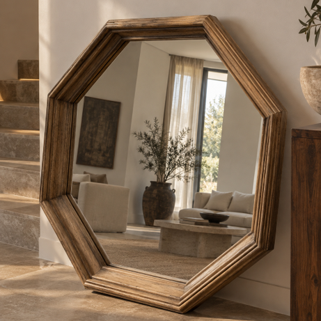 Mirror natural wood