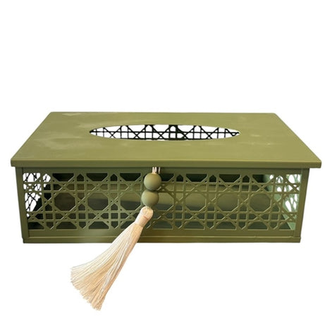 Tissue Box metal - green
