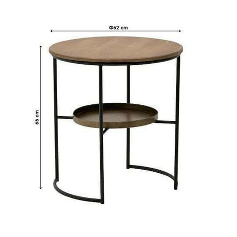 METAL COFFEE TABLE ANTIQUE GOLDEN/BLACK
