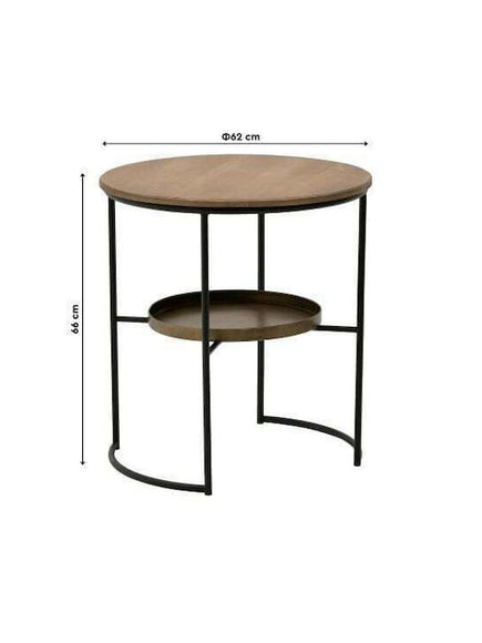 METAL COFFEE TABLE ANTIQUE GOLDEN/BLACK