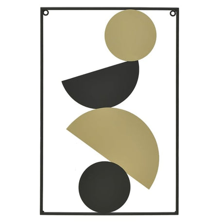 METAL WALL DECO SEMI-CIRCLES BLACK/GOLDEN