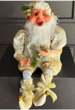 Hanging Posable White/Gold Elf Decoration – 66cm