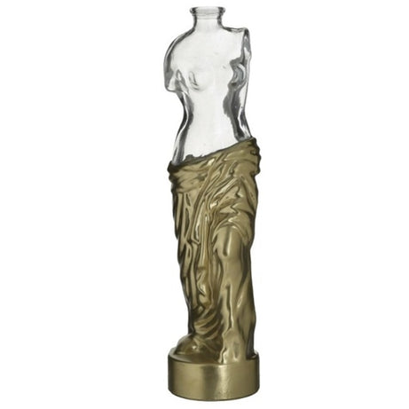 GLASS VASE FEMALE BODY GOLDEN/CLEAR