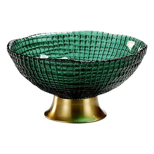 Bowl green with gold base L