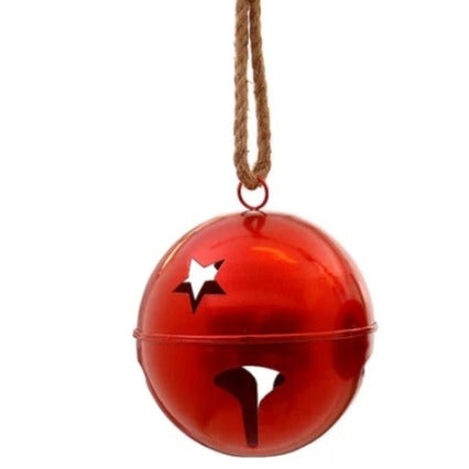 Metal red bell w/rope decoration