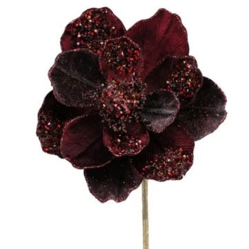 Flower Magnolia steam burgundy