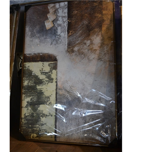 Green, Gold & silver abstract painting 70x100