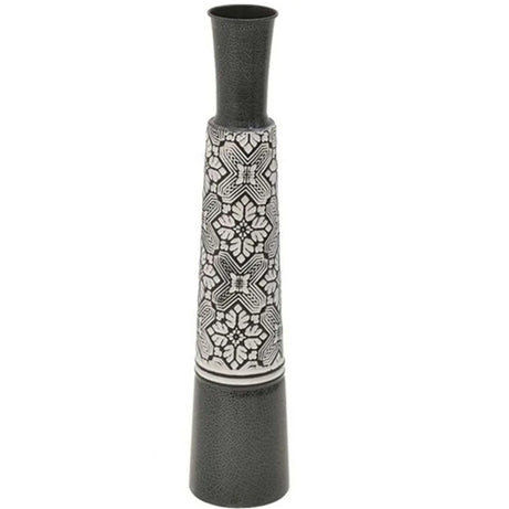 METAL VASE WHITE/BLACK