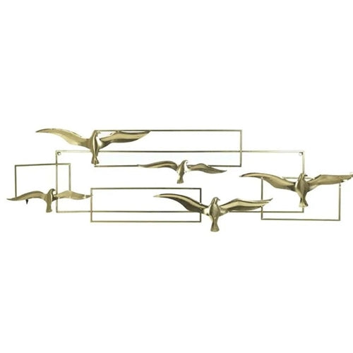 METAL BIRDS WALL DECO GOLDEN