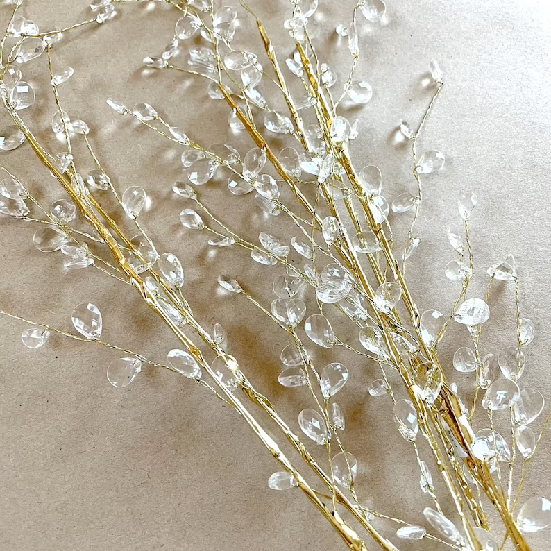 Crystal and Gold Holiday Branch