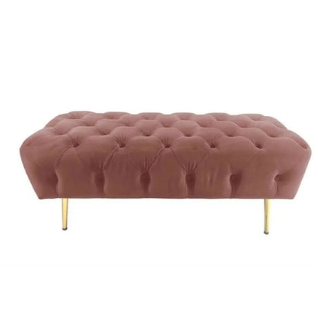 Velvet ottoman dark pink