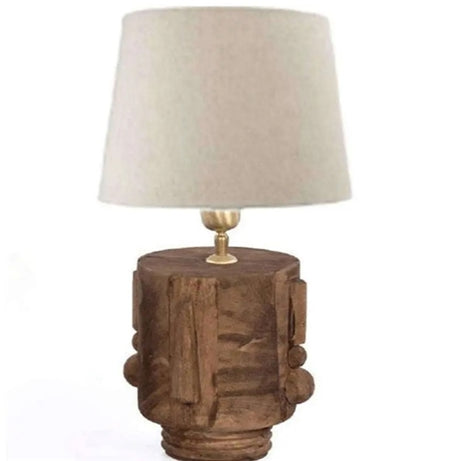 WOODEN TABLE LUMINAIRE BROWN/CREAM 3