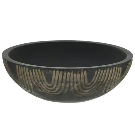 WOODEN DECO BOWL BLACK/NATURAL