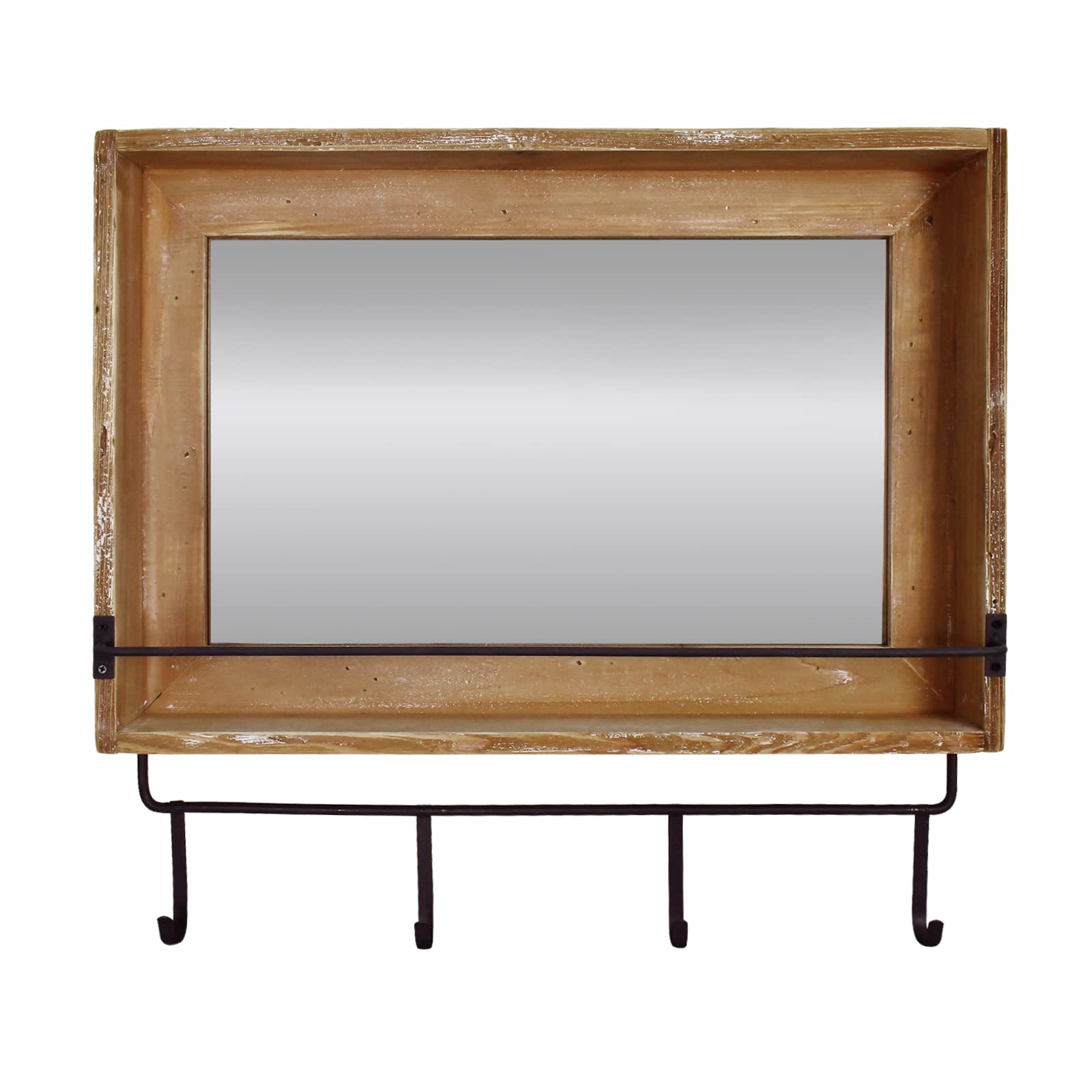 Wooden metal wall mirror
