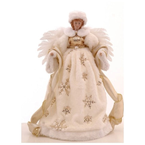 Ivory/Gold PVC Tree Top Angel – 30cm