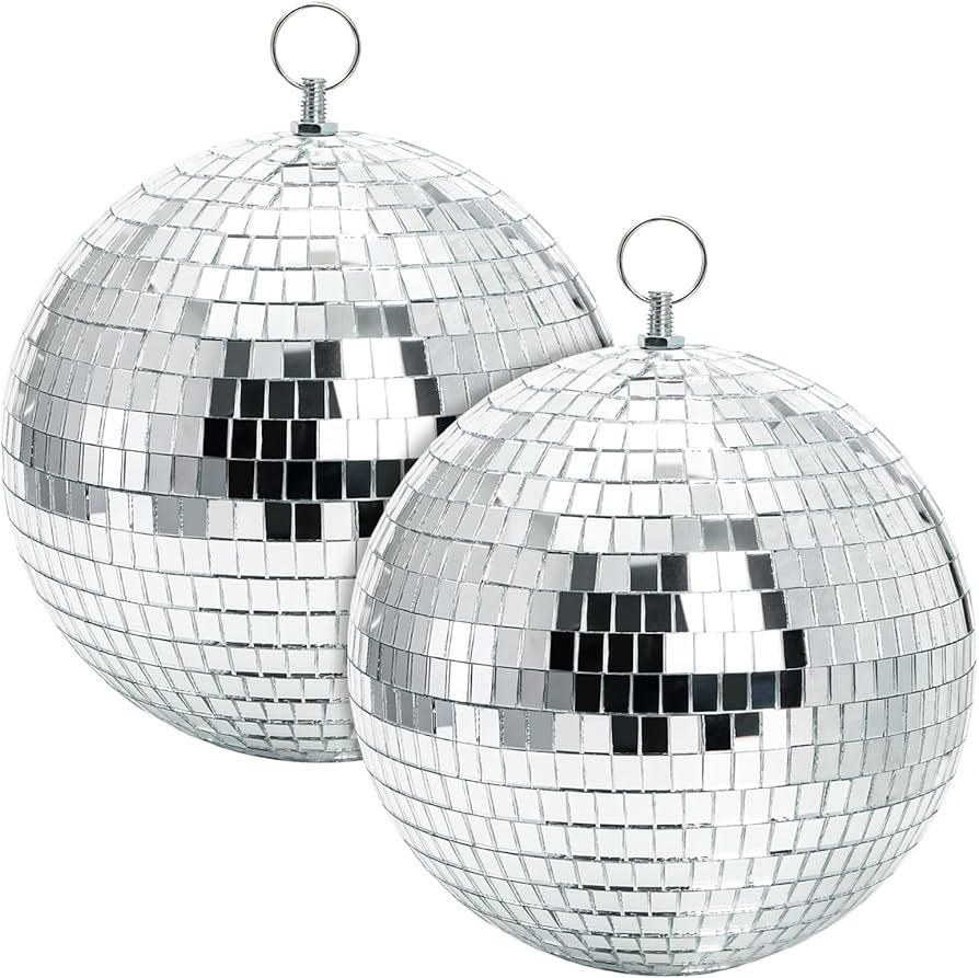 12cm/2pcs Disco ball Silver pack