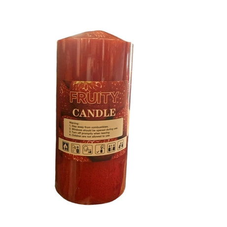 Christmas candle red/white color 10 cm