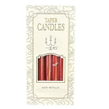 taper candle Red 20 cm metallic