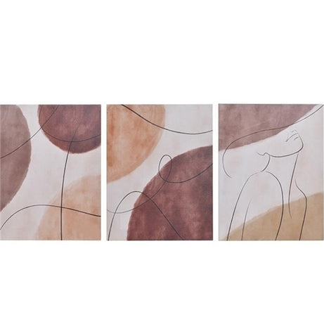 S/3 PRINTED WALL ART BROWN/BEIGE