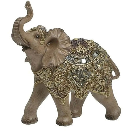 RESIN ELEPHANT BROWN/GOLDEN 2