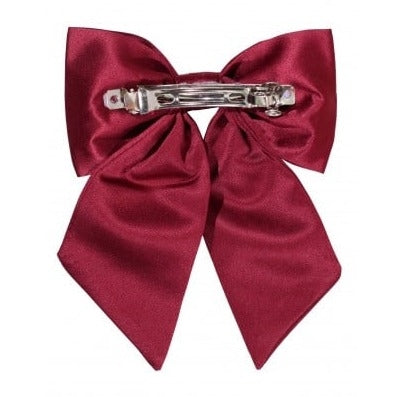 Burgundy bow clip