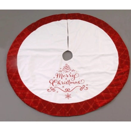 Fabric white w/red border tree