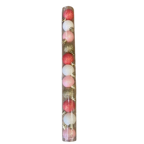 Christmas Decoration long balls Small size (pink shades)