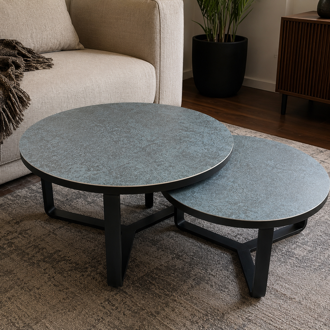 Blue shade Porcelain coffee table