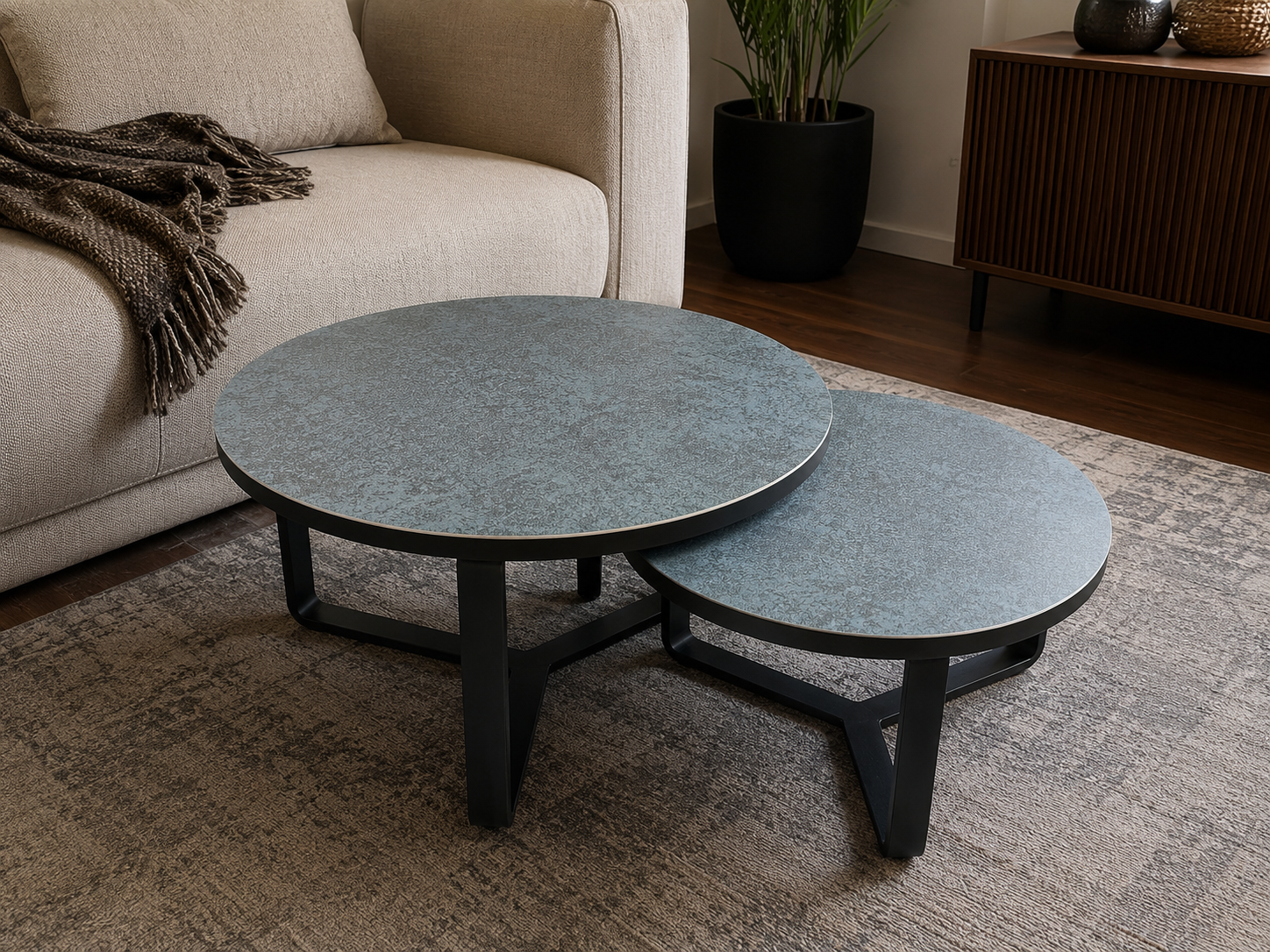 Blue shade Porcelain coffee table