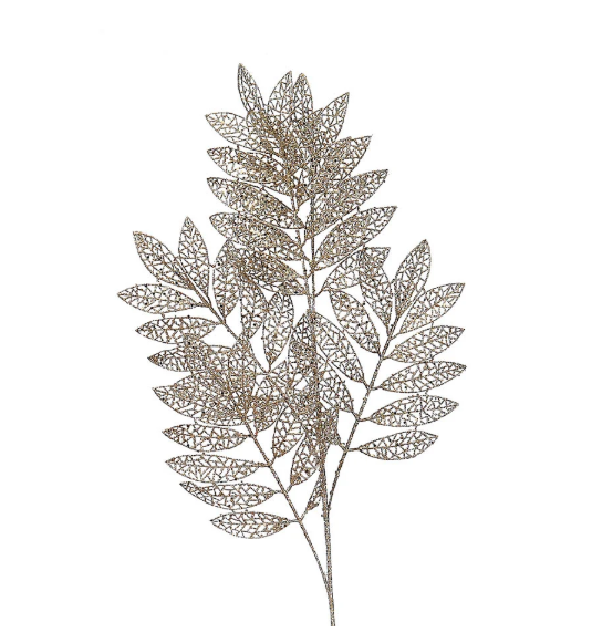 Champagne Gold Branch with Leaves – 89cm