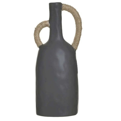 CERAMIC VASE BLACK/NATURAL