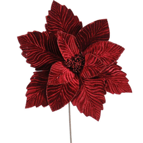 Burgundy Poinsettia Stem – 40×70cm